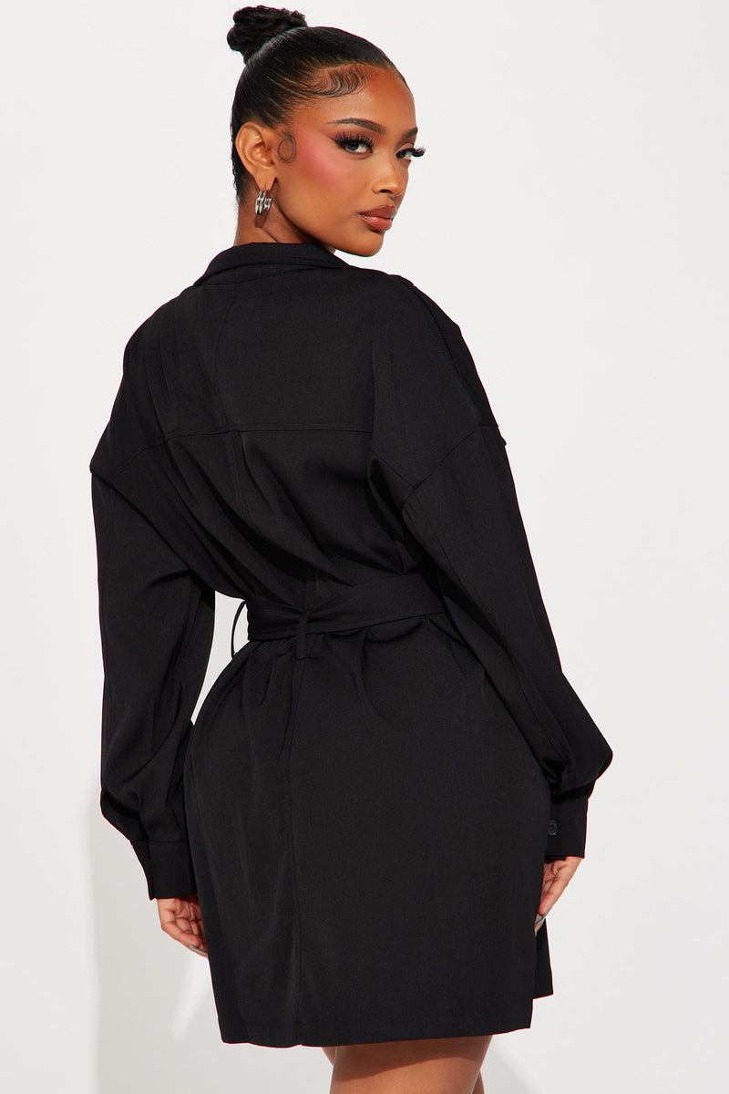About The Business Twill Mini Dress - Black | Fashion Nova, Dresses ...