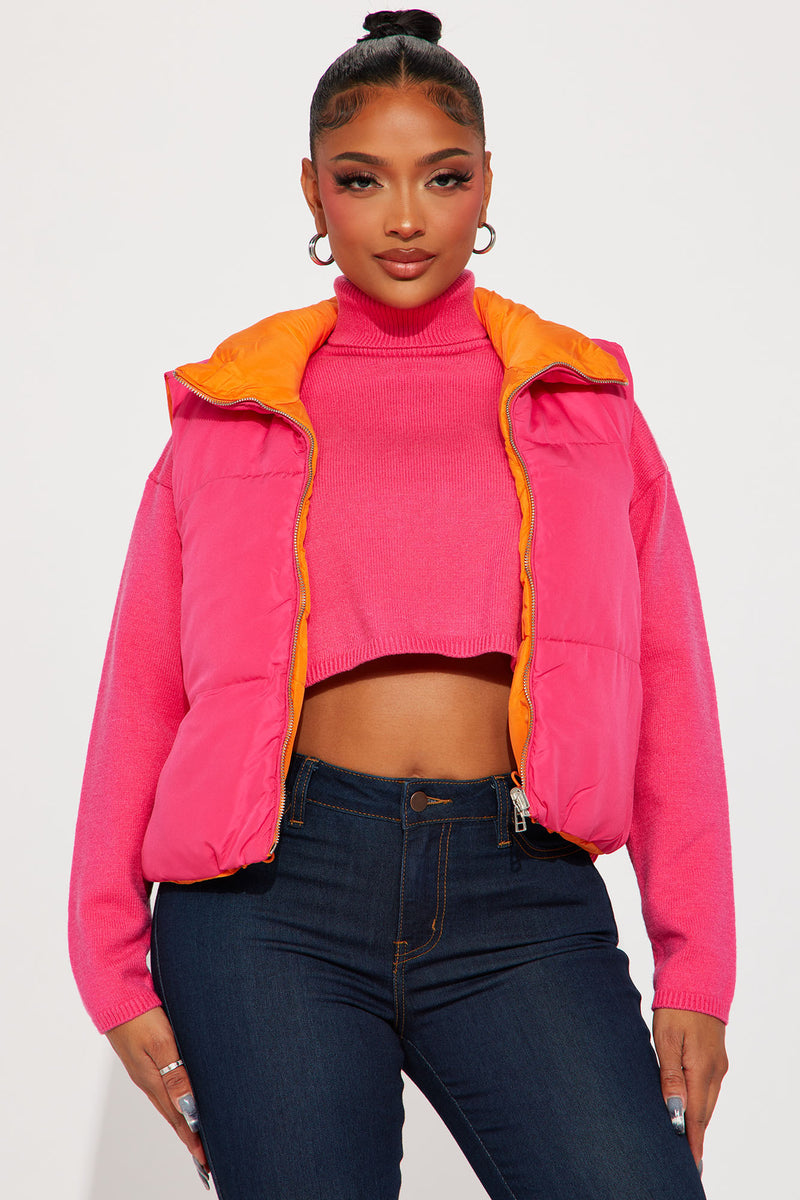 Danielle Reversible Puffer Vest - Pink/combo | Fashion Nova, Jackets ...