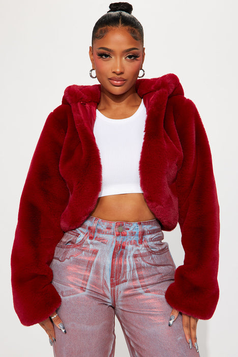Cuddle Time Faux Fur Coat Red Fashion Nova Jackets Coats