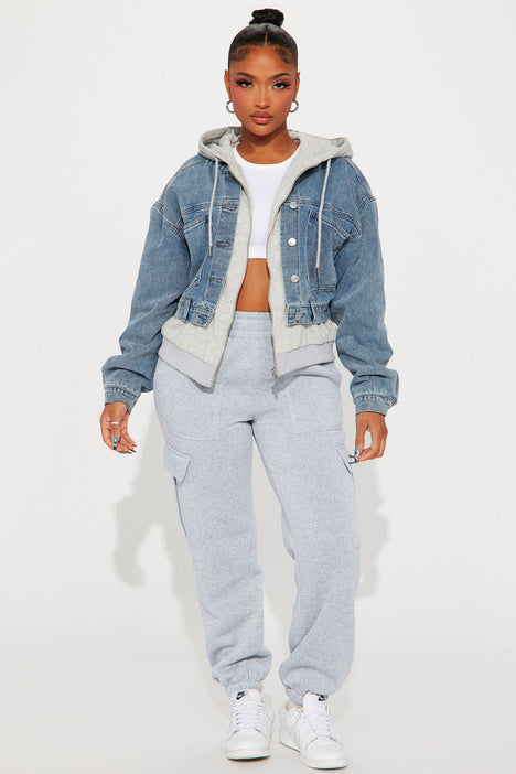 Double Layer Denim Jacket Medium Wash Fashion Nova Jackets