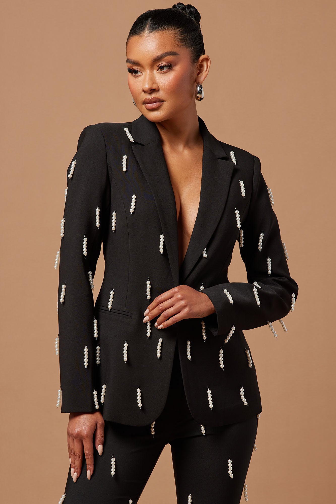 Bella Embellished Blazer Black