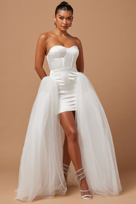 Zoee Corset Tulle Gown White Fashion Nova Luxe Fashion Nova