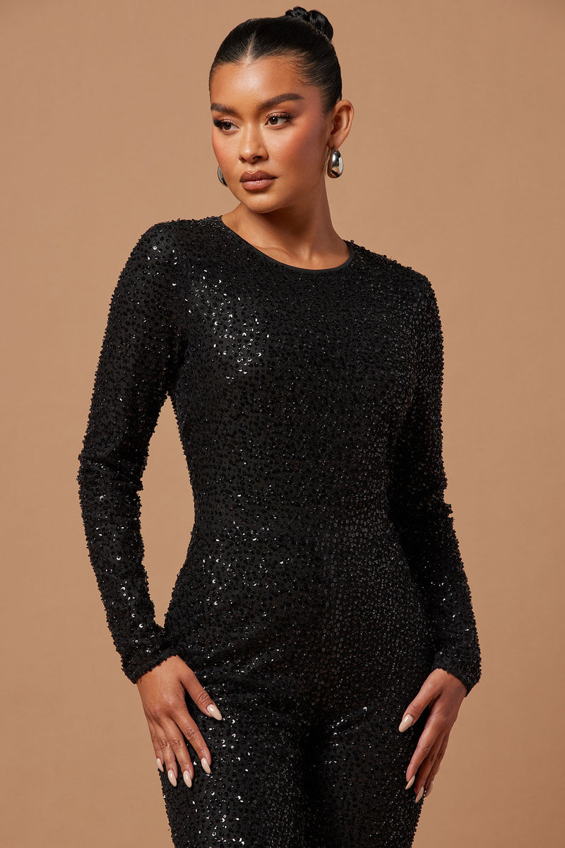 Gabrielle Embellished Jumpsuit - Black | Fashion Nova, Luxe | Fashion Nova