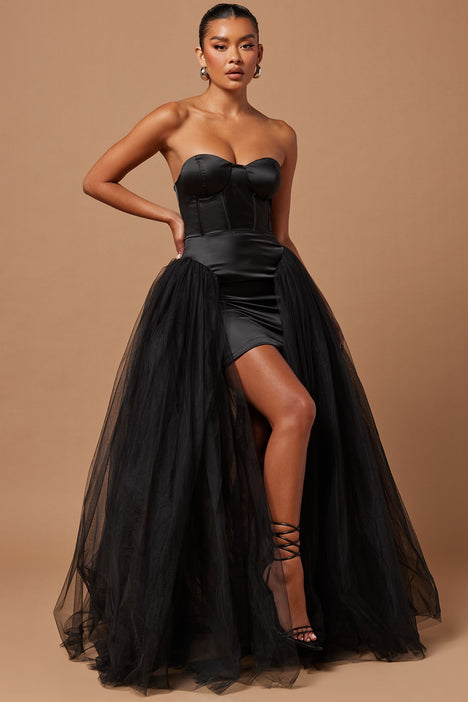 Zoee Corset Tulle Gown - Black, Fashion Nova, Luxe