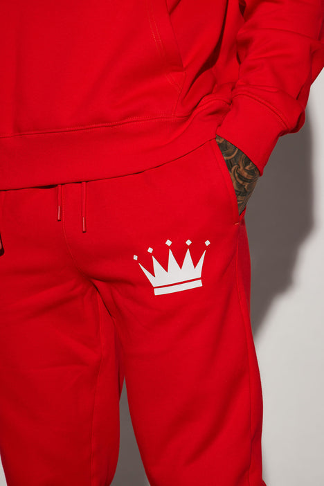 Family Goals King Jogger Red Fashion Nova Mens Fleece Bottoms