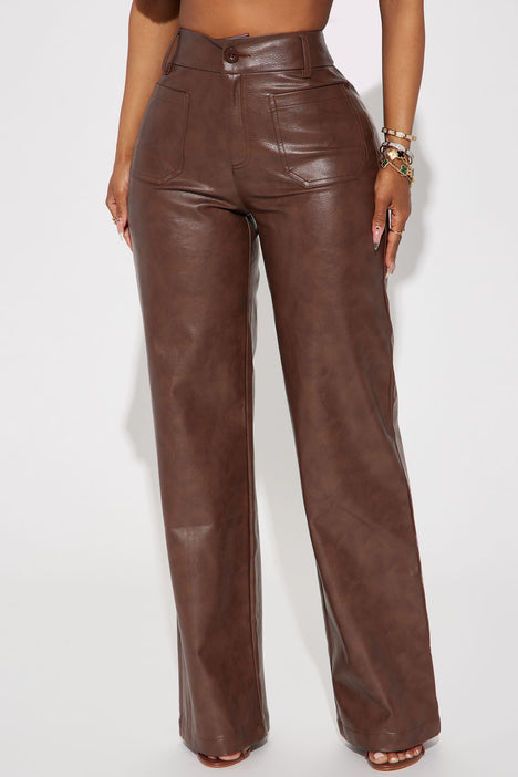 Brown hotsell leather trousers