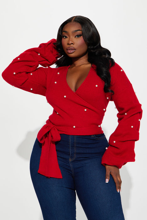 Fashion nova red sweater hot sale