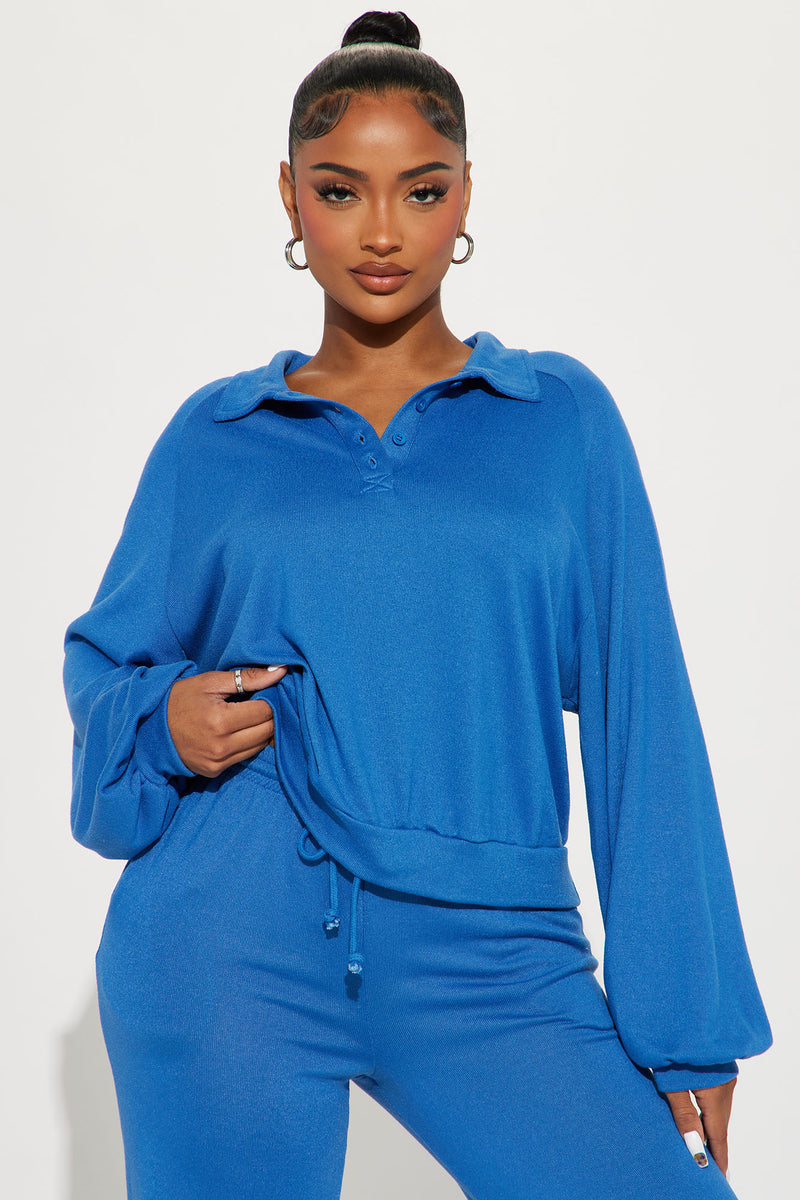 Feeling Unbothered Hacci Pant Set - Blue | Fashion Nova, Matching Sets ...