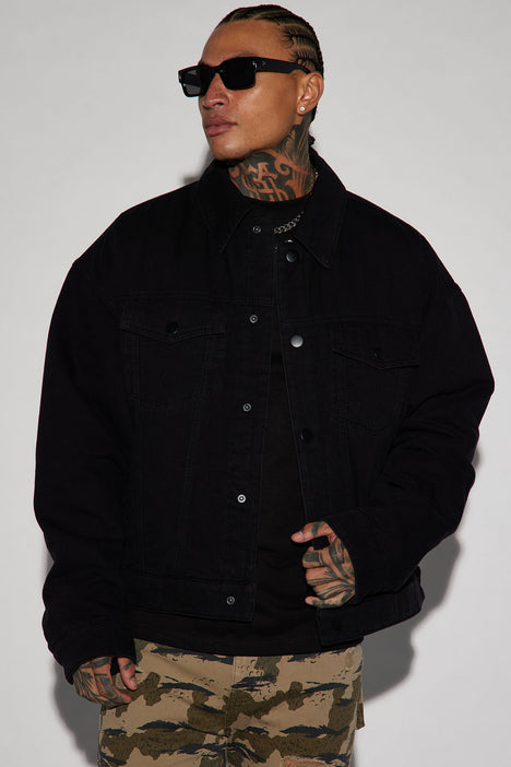 Proud Of Me Padded Denim Jacket Black Wash Fashion Nova Mens