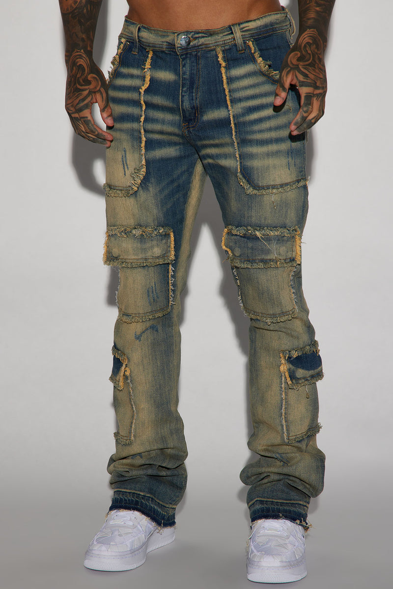 We In This Chained Stacked Skinny Flare Jeans - Medium Wash | Fashion ...