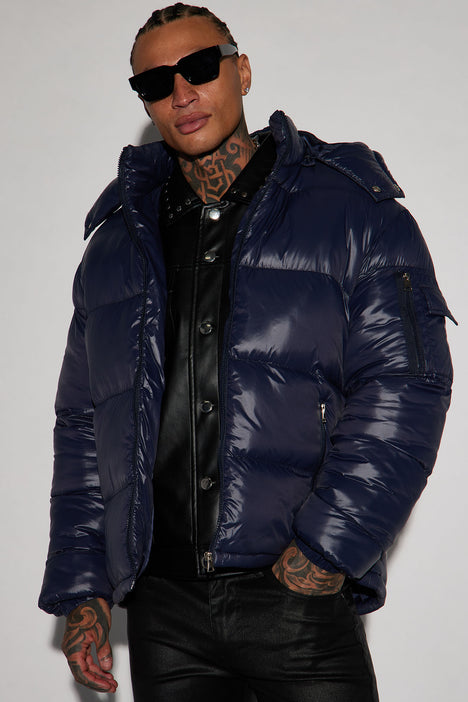 Nixer Puffer Jacket Navy Fashion Nova Mens Jackets Fashion Nova