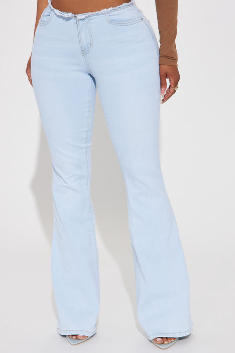 New Look low rise flare jeans in light blue