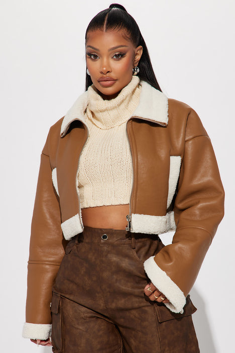 Leather jacket camel online