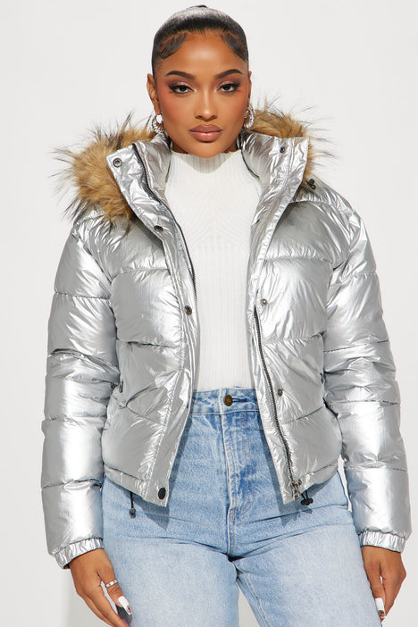 Fashion nova hot sale metallic jacket