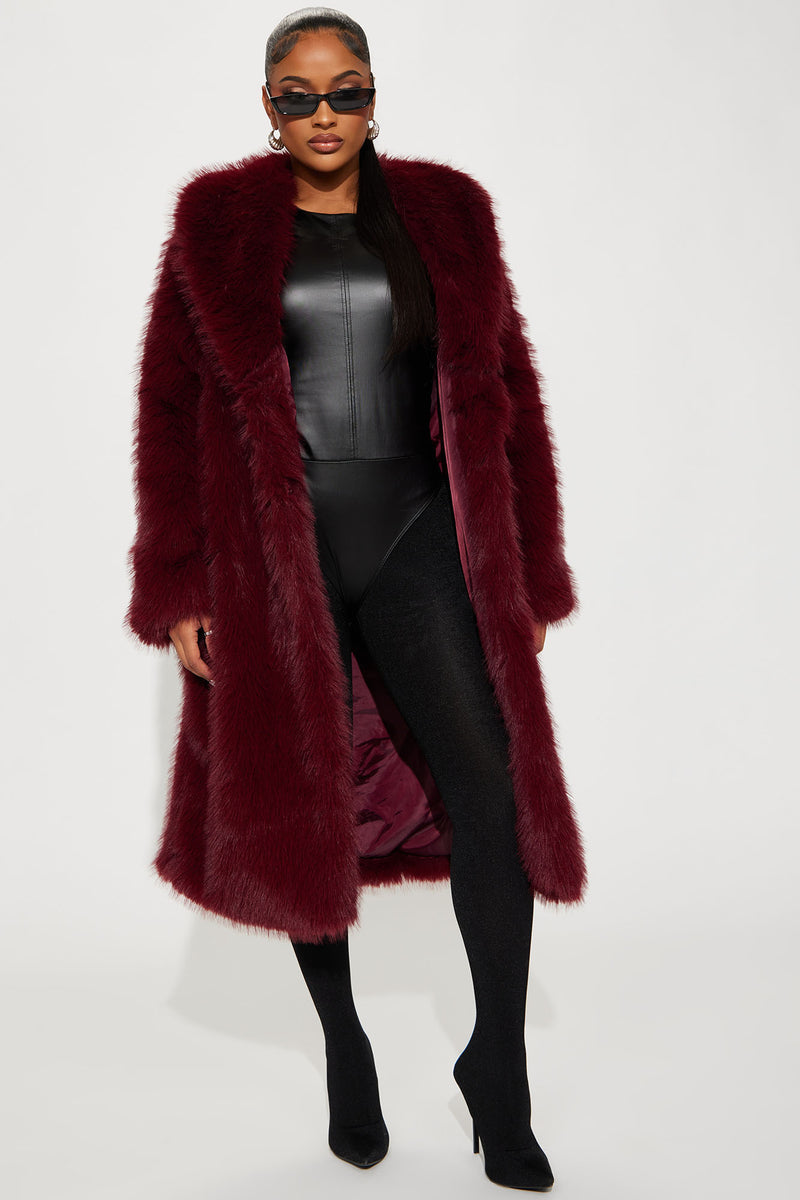 Dreamin' Big Faux Fur Coat - Burgundy | Fashion Nova, Jackets & Coats ...