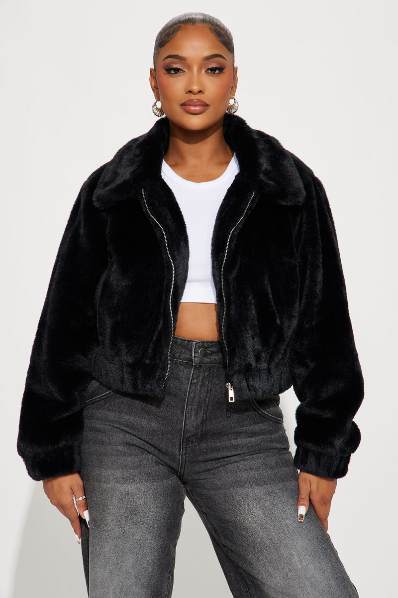 Better With You Faux Fur Jacket - Black | Fashion Nova, Jackets & Coats ...
