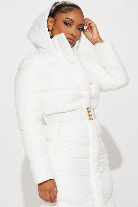 White puffy winter best sale coat