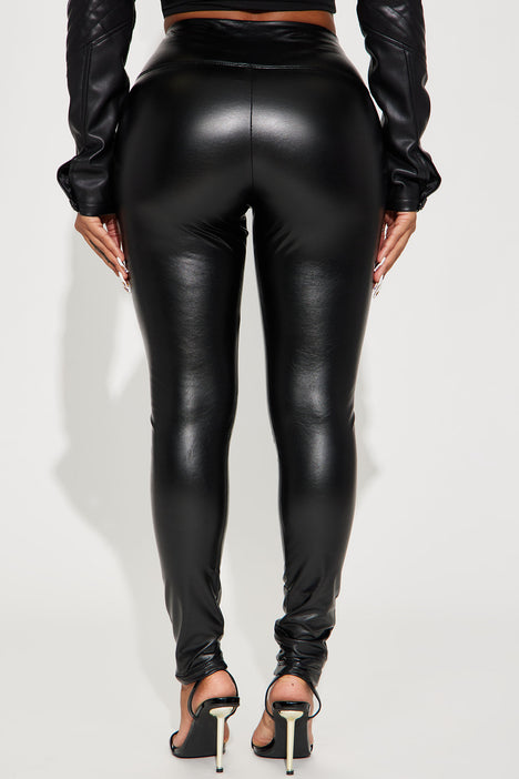 Latex leggings cheap fashion nova