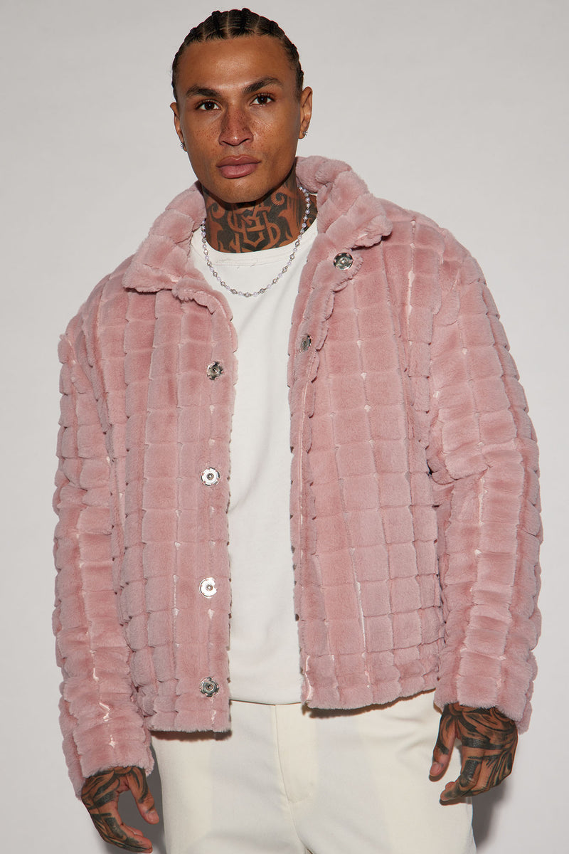 Diamond Quilt Faux Fur Jacket - Pink | Fashion Nova, Mens Jackets ...