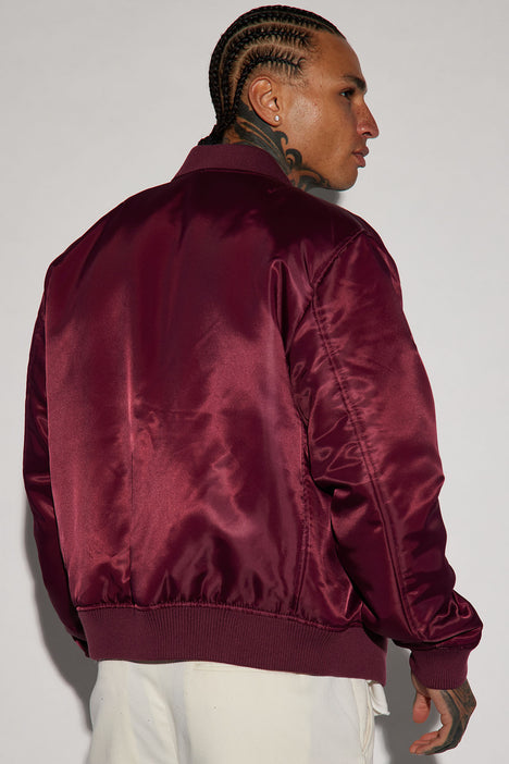 Classic Bomber Jacket Burgundy