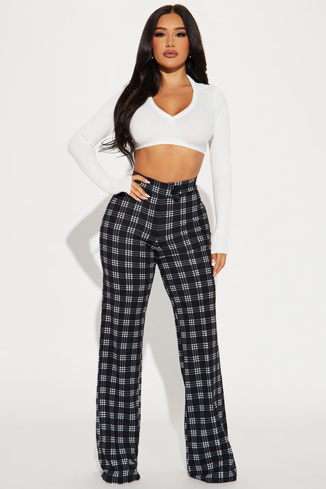 Plaid dress pants womens hot sale