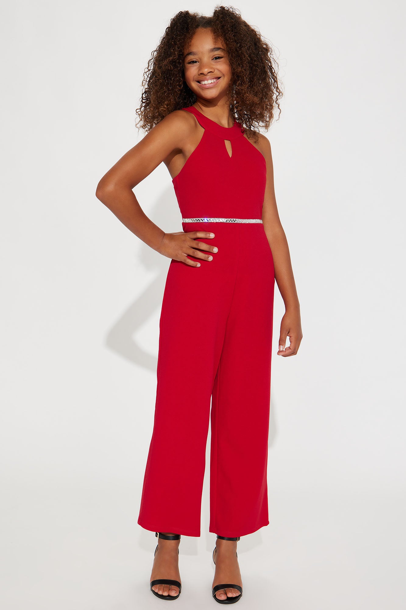 Sleeveless red clearance jumpsuit