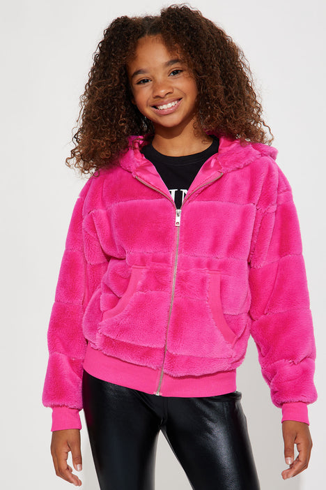 Faux fur mini on sale puffer