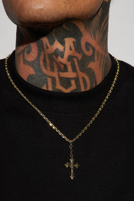 Cross store lariat necklace