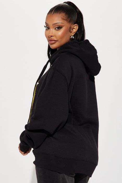 Be Happy Smiley Face Hoodie Black