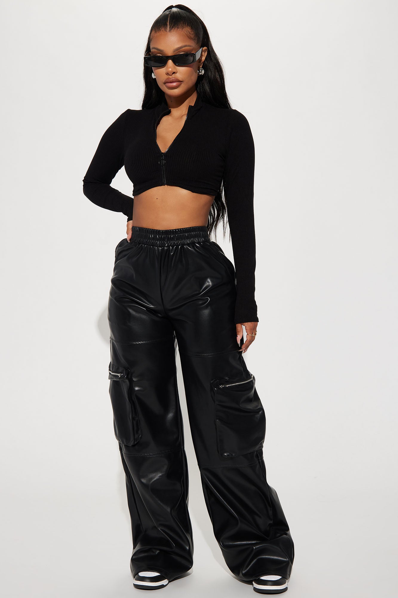 Wasted Times Faux Leather Cargo Pant - Black | Fashion Nova, Pants