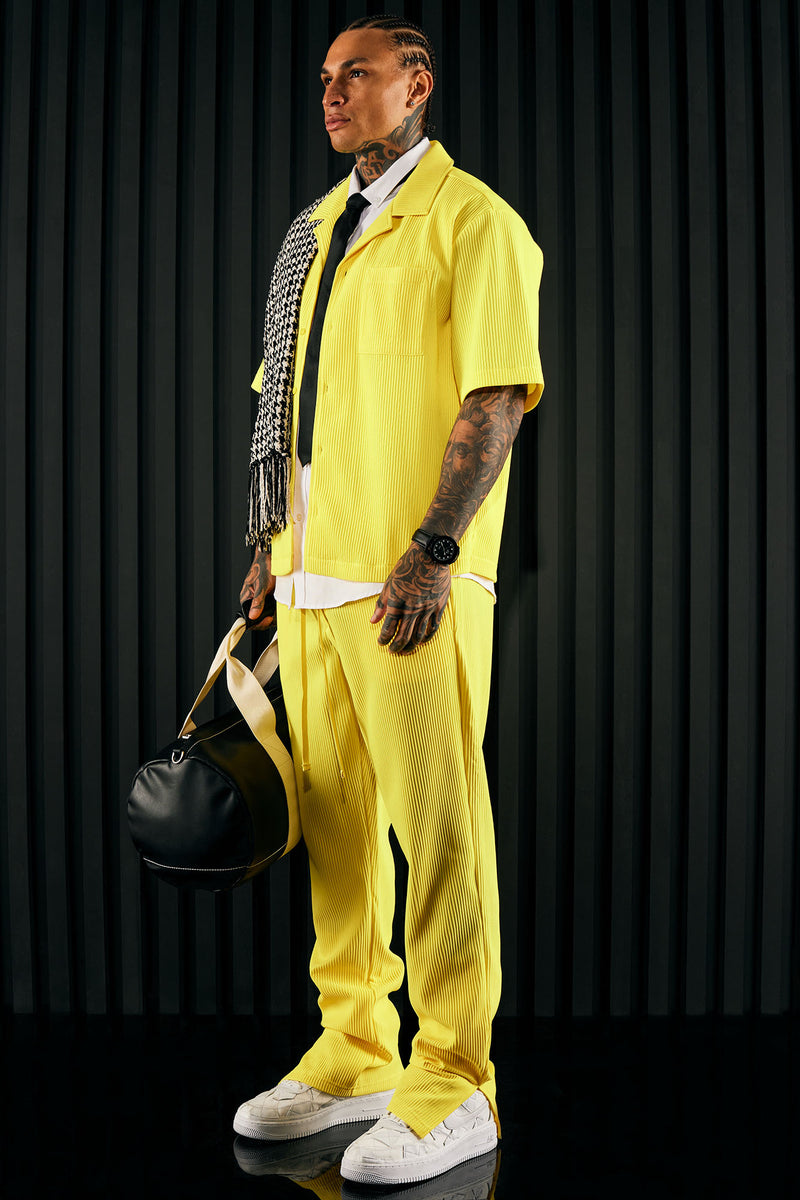 Show Up Slim Slit Pants Yellow Fashion Nova, Mens Pants Fashion Nova