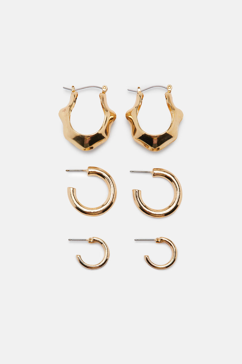 All I Need 3 Pack Earring Set - Gold | Fashion Nova, Jewelry | Fashion Nova