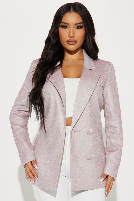 Serenity Glitter Blazer Pink Fashion Nova Jackets Coats