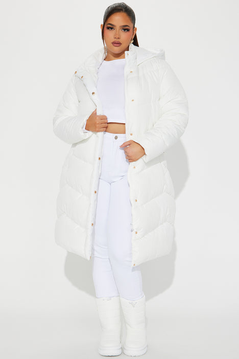 White longline deals puffer jacket