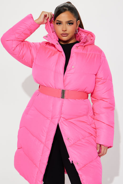 Plus size deals belted puffer coat