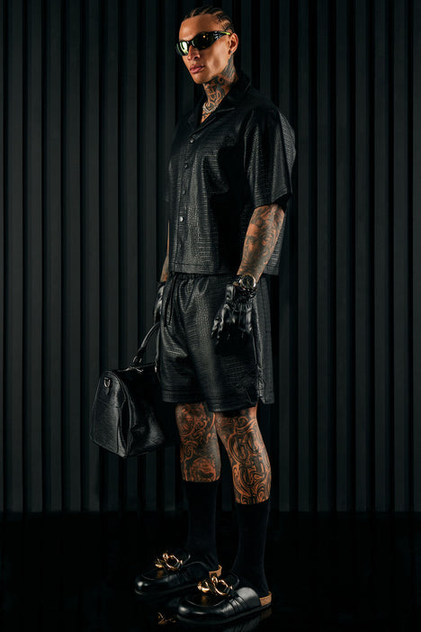 Leather cheap basketball shorts