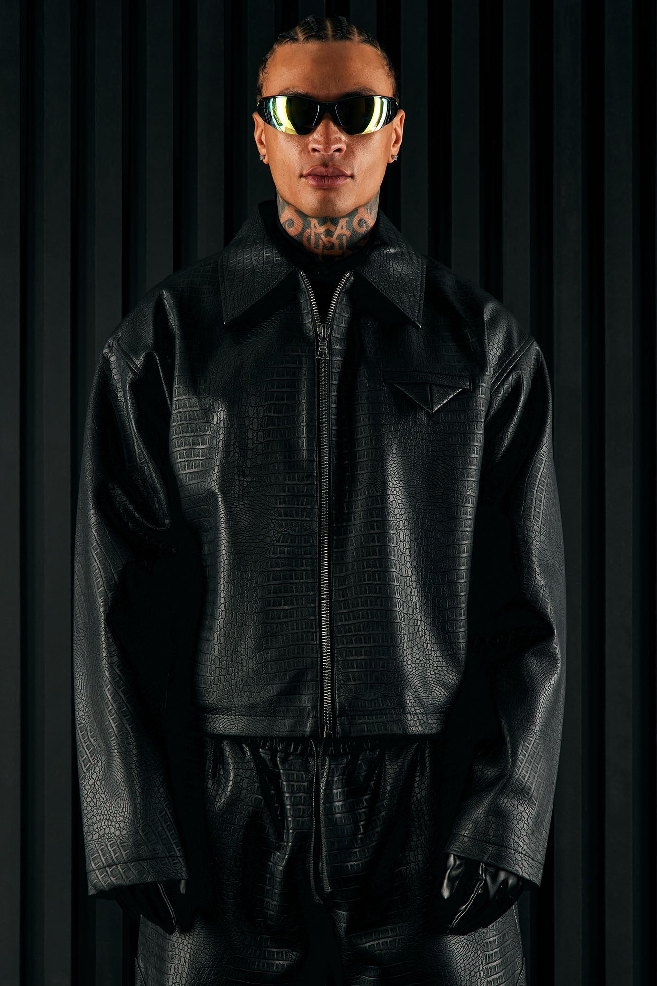 Croc leather jacket store