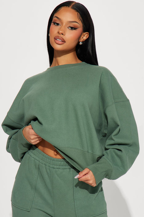 Follow Me Around Sweatsuit Sage Fashion Nova Matching Sets