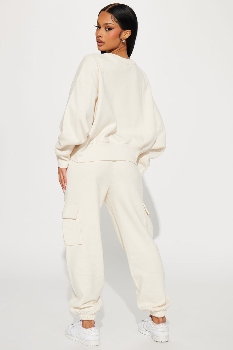 Follow Me Around Sweatsuit Cream Fashion Nova, Matching Sets