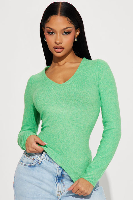 Alexia Sweater - Green, Fashion Nova, Sweaters