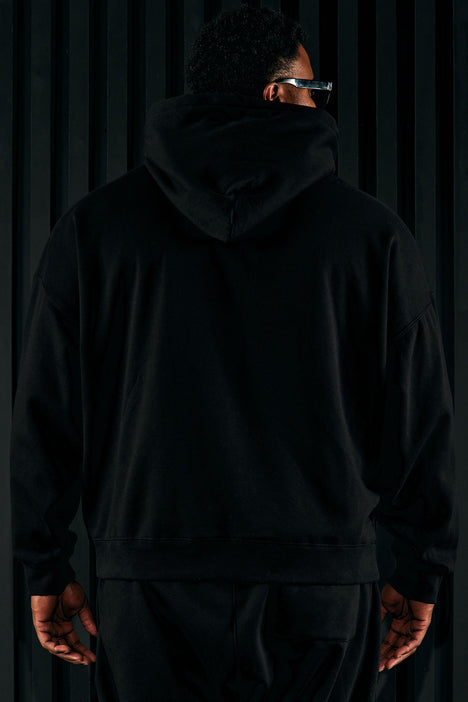 Heavyweight black 2025 hoodie