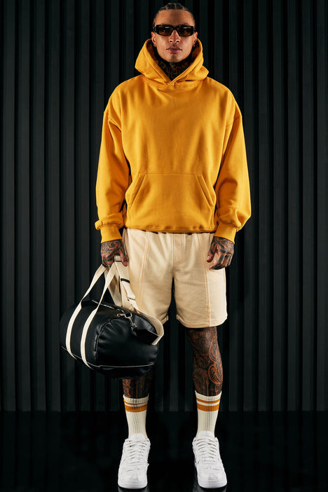Tyson Oversized Heavyweight Hoodie Mustard Fashion Nova Mens