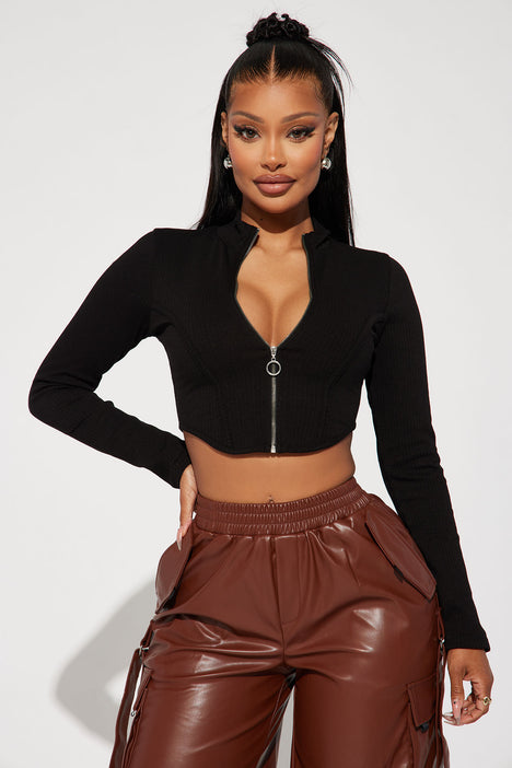 Zip up discount tops