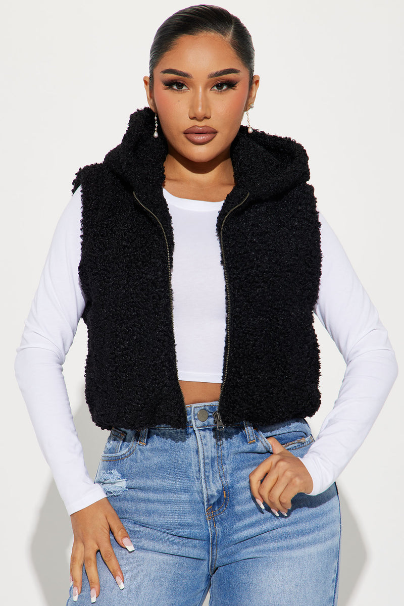 Loving This Sherpa Vest - Black | Fashion Nova, Jackets & Coats ...
