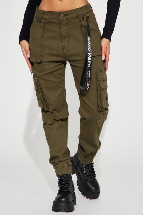 Off Season Cargo Jogger - Olive, Fashion Nova, Pants