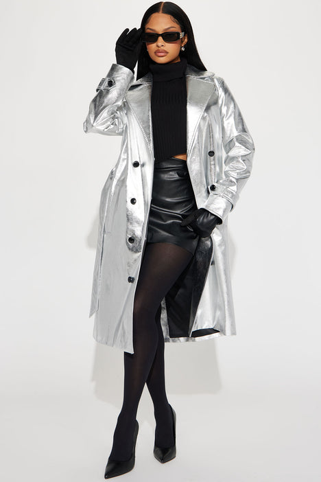 Silver long coat discount