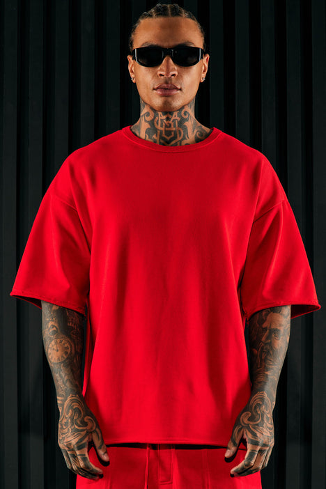 Oversized clearance red tee