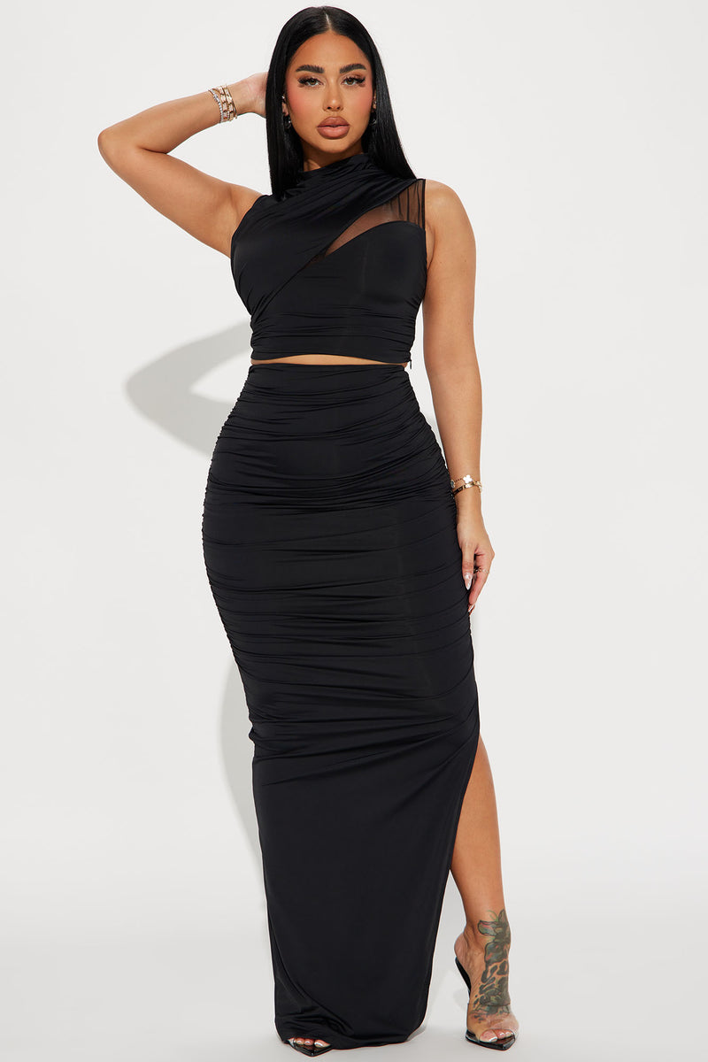 Gorgeous You Double Lined Skirt Set - Black | Fashion Nova, Matching ...