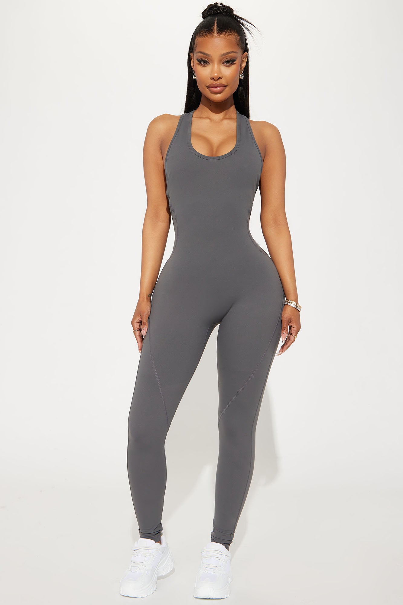 Get Fit Active Jumpsuit - Charcoal | Fashion Nova, Nova Sport | Fashion Nova