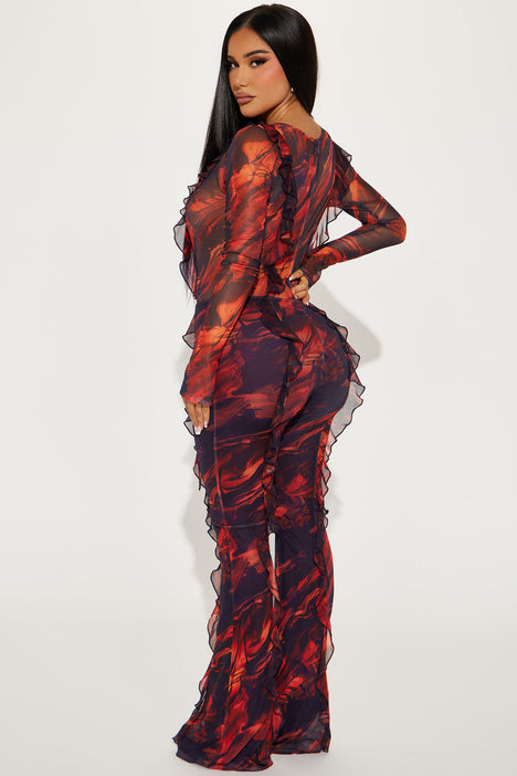 Most Popular Mesh Jumpsuit Red combo